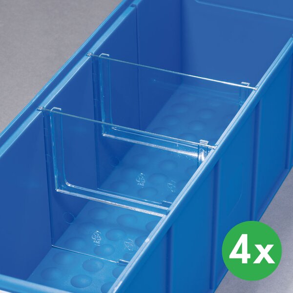 Děliče pro plastové boxy ShelfBox, 85 mm, 4 ks