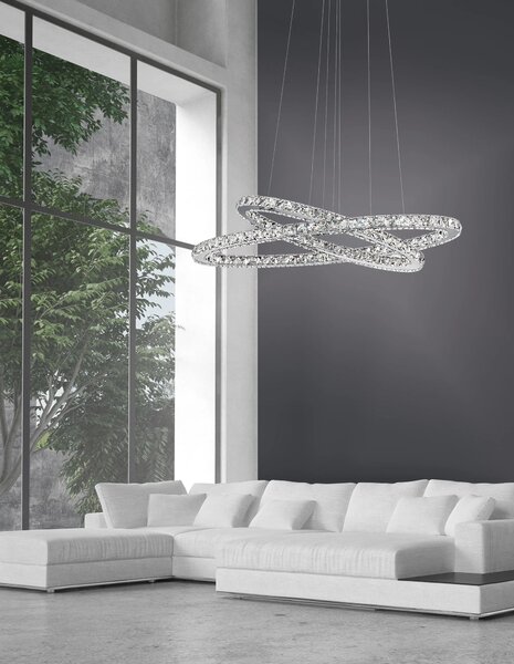Křišťálový lustr Celine 85 Čirá – Šedá