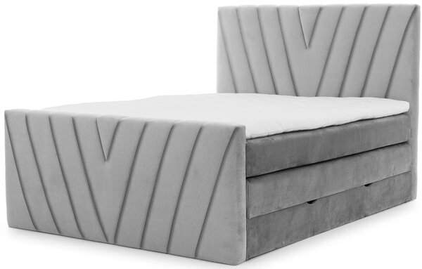 Boxspringová postel 140x200 NAVARO - popelavá