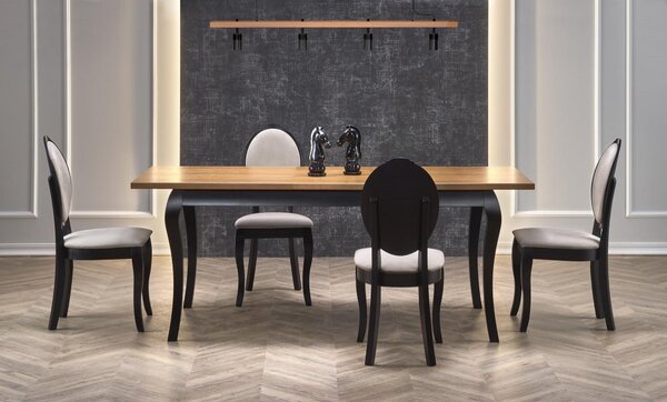 Halmar Rozkládací jídelní stůl WINDSOR 160(240)x90 tmavý dub/černý