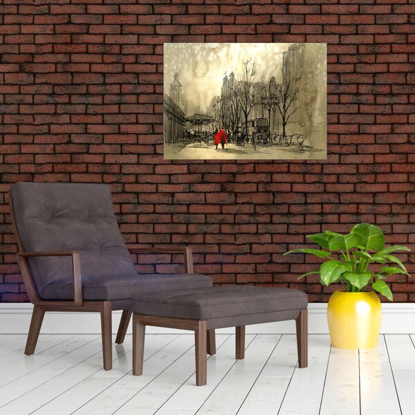 Obraz - Skica městečka (70x50 cm)