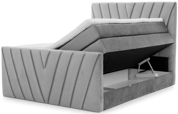 Boxspringová postel 140x200 NAVARO - popelavá