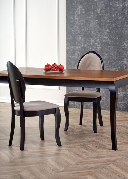 Halmar Rozkládací jídelní stůl WINDSOR 160(240)x90 tmavý dub/černý