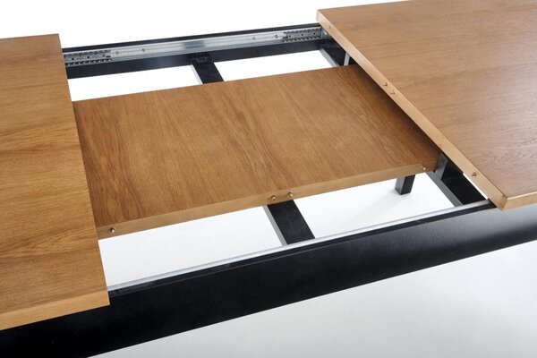 Halmar Rozkládací jídelní stůl WINDSOR 160(240)x90 tmavý dub/černý