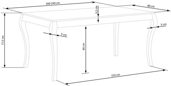 Halmar Rozkládací jídelní stůl WINDSOR 160(240)x90 tmavý dub/černý