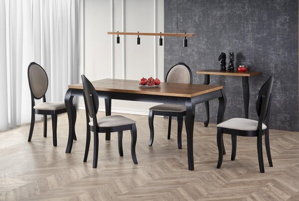 Halmar Rozkládací jídelní stůl WINDSOR 160(240)x90 tmavý dub/černý