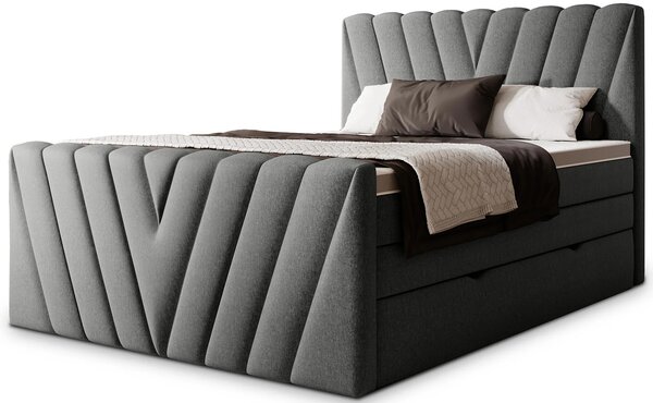 Boxspringová postel 140x200 NAVARO - tmavě šedá 1