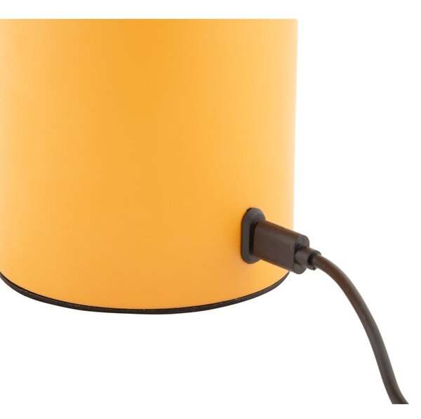 Okrově žlutá LED stmívatelná stolní lampa s kovovým stínidlem/se skleněným stínidlem (výška 29,5 cm) Camp – Leitmotiv