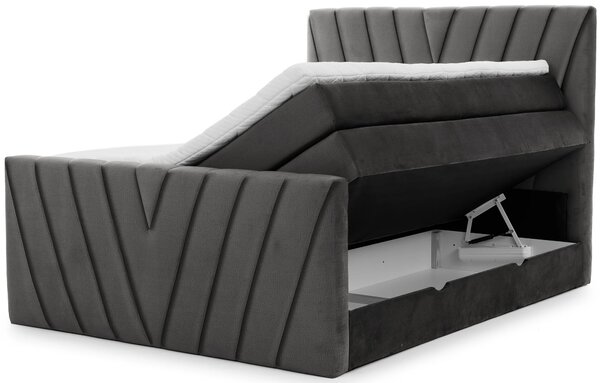 Boxspringová postel 140x200 NAVARO - tmavě šedá 2