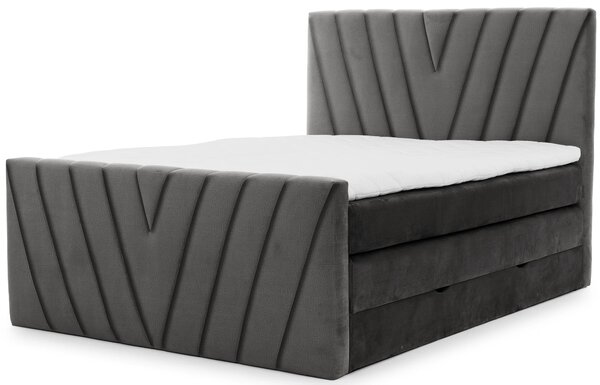 Boxspringová postel 140x200 NAVARO - tmavě šedá 2