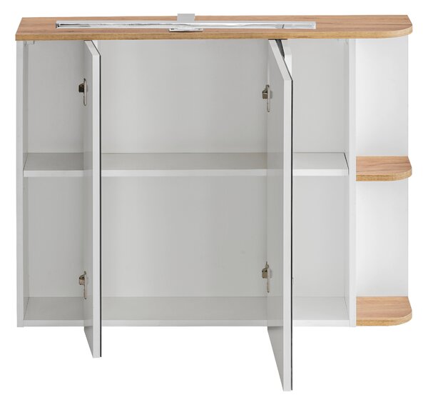 Comad Zrcadlová skříňka bez osvětlení Platinum 90 bílá/zlatý dub craft