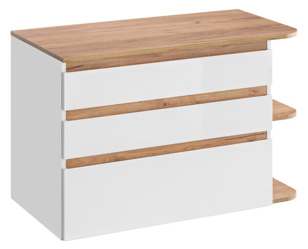 Comad Koupelnová skříňka pod umyvadlo Platinum 90 bílá/zlatý dub craft
