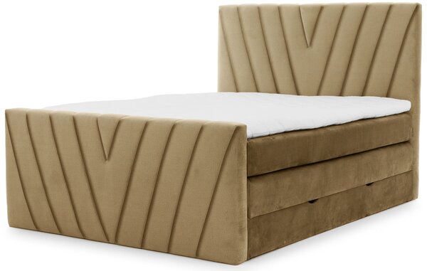Boxspringová postel 140x200 NAVARO - žlutá