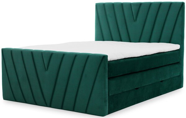 Boxspringová postel 140x200 NAVARO - zelená