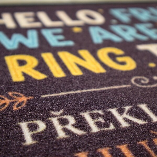 Mercury Flooring, Rohožka HELLO FRIENDS 40x60 cm - na ven i na doma, 40x60, šedá