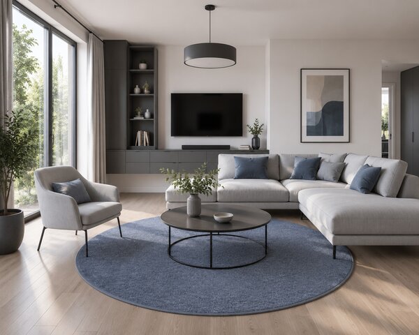 Vopi, Kusový koberec Astra šedá kruh, 57x57 (průměr) kruh, šedá, chodba / předsíň