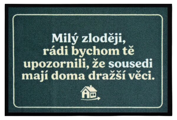 Mercury Flooring, Rohožka Milý zloději 40x60 cm - na ven i na doma, 40x60, zelená