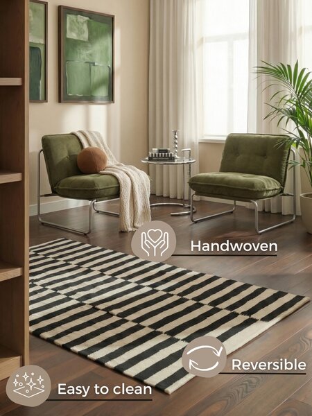 Hanse Home, Kusový koberec Vika 106207 Black White, 120x180, černobílá, ložnice