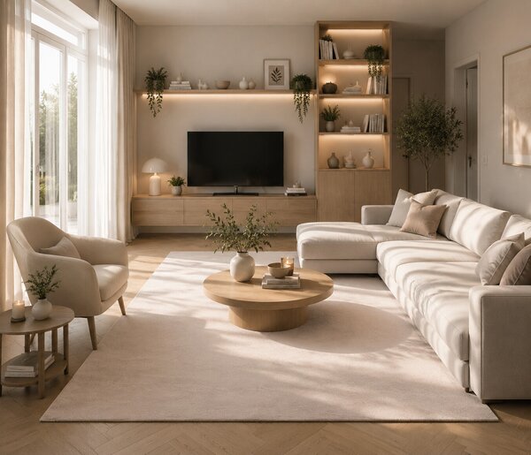 Ayyildiz, Kusový koberec Sky 5400 Cream, 60x110, béžová, obývací pokoj