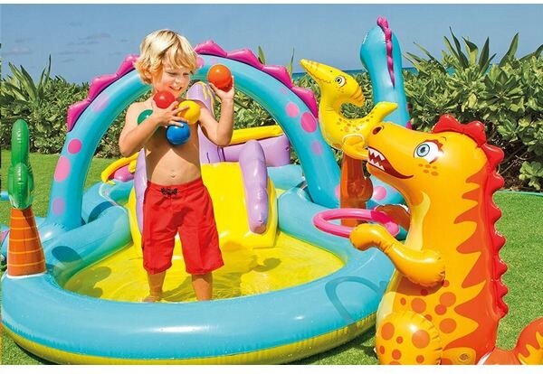 Dětský nafukovací bazén Intex ovál 302x229x112 cm Dinoland
