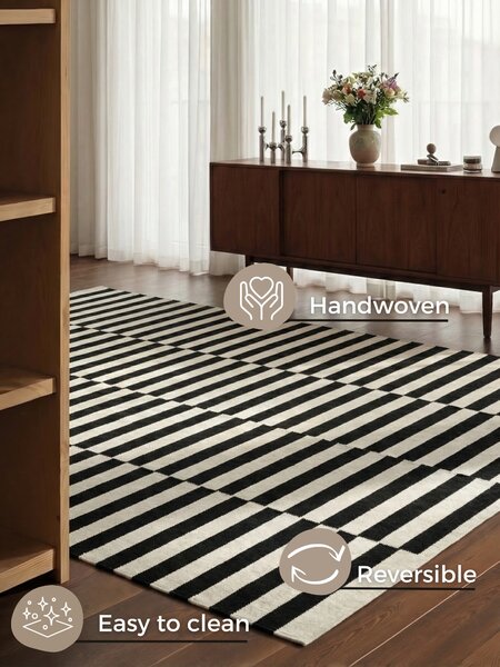 Hanse Home, Kusový koberec Vika 106207 Black White, 200x300, černobílá, ložnice