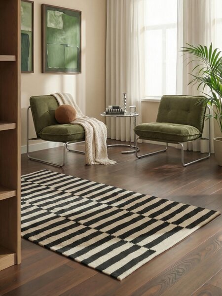 Hanse Home, Kusový koberec Vika 106207 Black White, 120x180, černobílá, ložnice