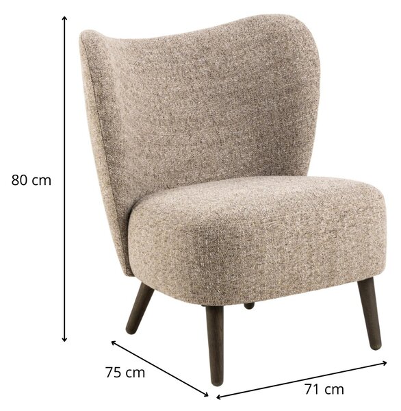 Actona Designové lounge křeslo Elmont mocca