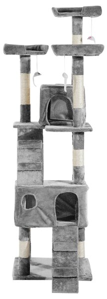 PAWHUT Kočičí strom škrabadlo XXL 49 x 173 x 49 cm šedá