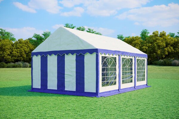Párty stan 4x6 m STANDARD - ohnivzdorný barva Modro-bílá
