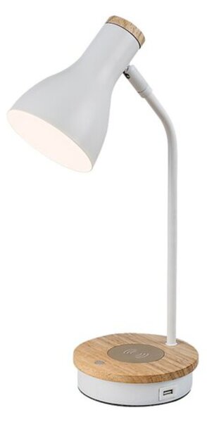 Stolní lampa MOSLEY bílá/hnědá
