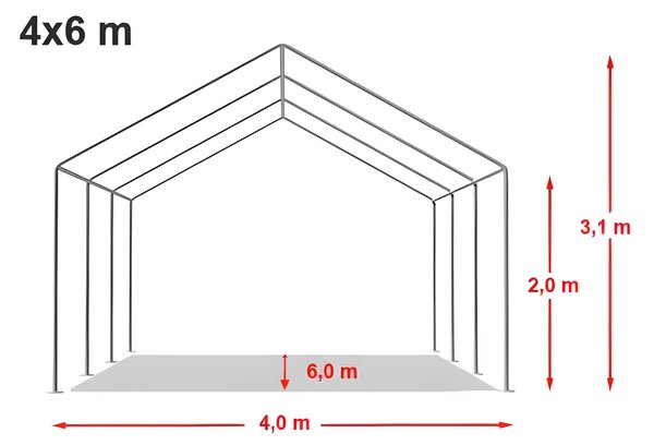 Párty stan 4x6 m STANDARD - ohnivzdorný barva Modro-bílá