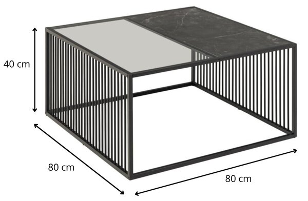 Actona Konferenční stolek Strington I mramorově černý