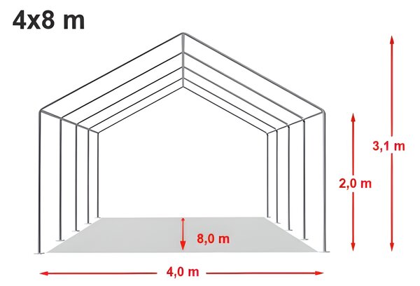 Párty stan 4x8 m STANDARD - ohnivzdorný barva Zeleno-bílá
