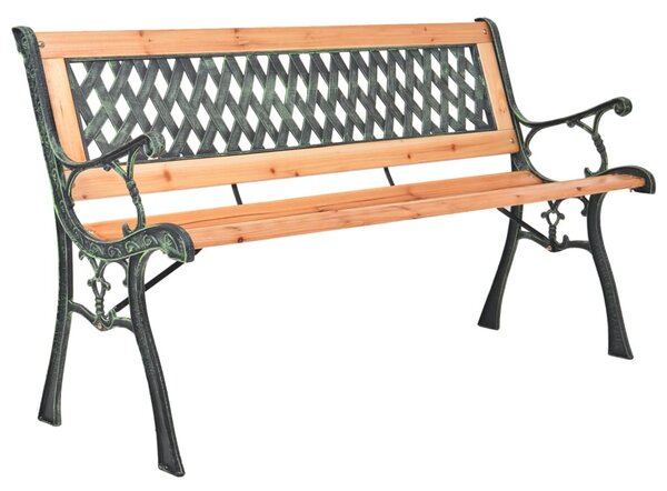 Zahradní lavice 116 cm litina a masivní jedlové dřevo 319571
