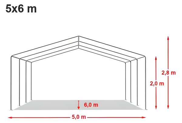 Párty stan 5x6 m STANDARD - ohnivzdorný barva Bílá