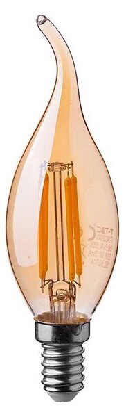 LED Žárovka FILAMENT AMBER E14/4W/230V 2200K