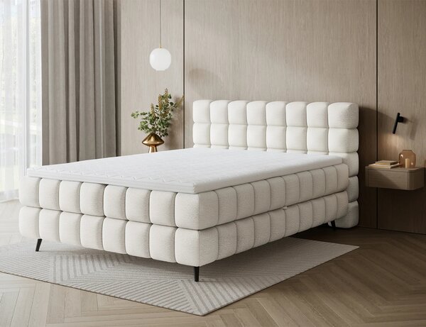 Boxspringová postel 140x200 SARVIRO - bílá