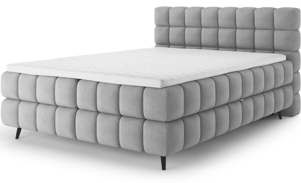 Boxspringová postel 140x200 SARVIRO - tmavě šedá