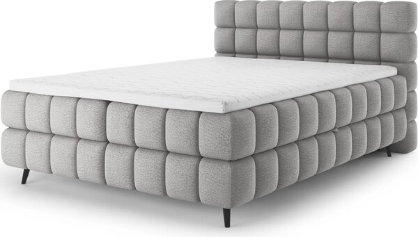 Boxspringová postel 140x200 SARVIRO - světle šedá