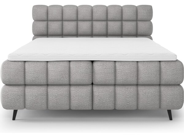 Boxspringová postel 140x200 SARVIRO - světle šedá