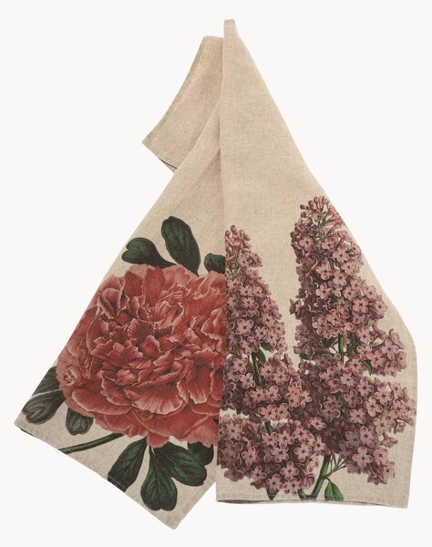 Sada lněných utěrek Peony & Lilac, 2 díly
