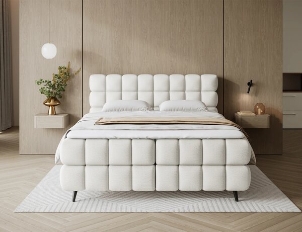 Boxspringová postel s úložným prostorem 160x200 SARVIRO - bílá