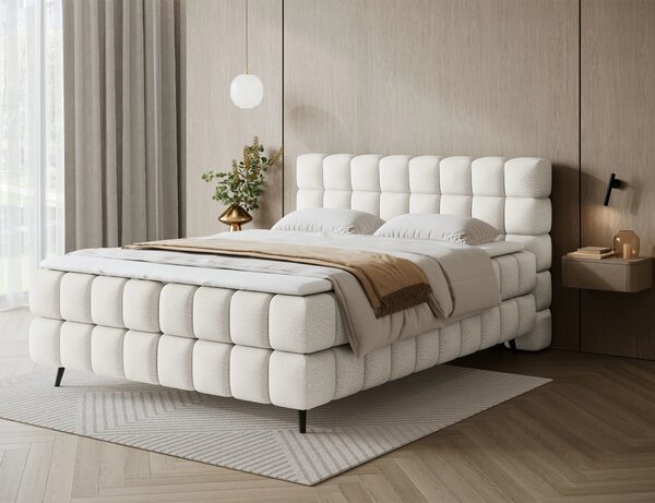Boxspringová postel s úložným prostorem 160x200 SARVIRO - bílá
