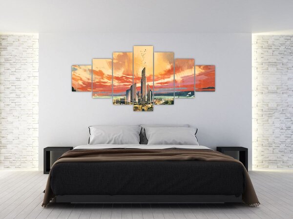 Obraz - Malované město (210x100 cm)