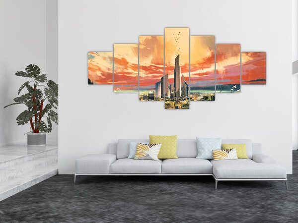 Obraz - Malované město (210x100 cm)
