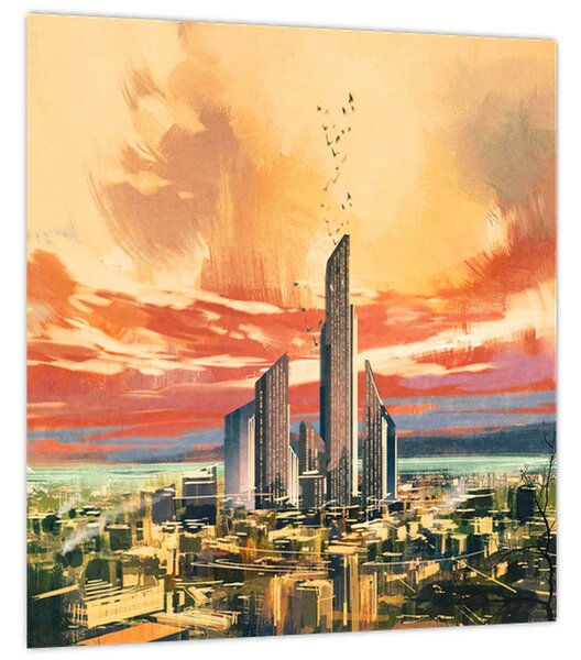 Obraz - Malované město (30x30 cm)