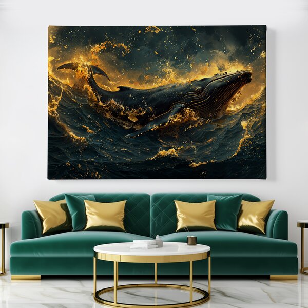 Obraz na plátně - Keporkak ve zlatém moři FeelHappy.cz Rozměr obrazu (Šířka x Výška): 40 x 30 cm