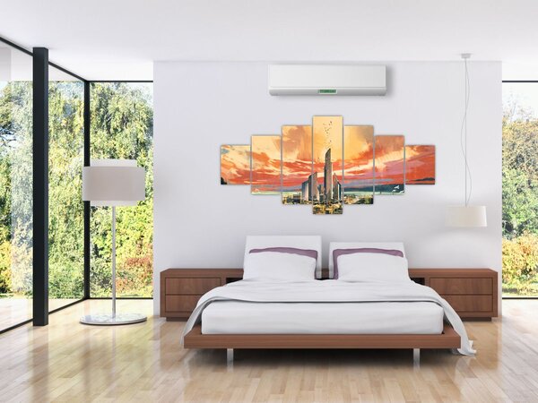 Obraz - Malované město (210x100 cm)