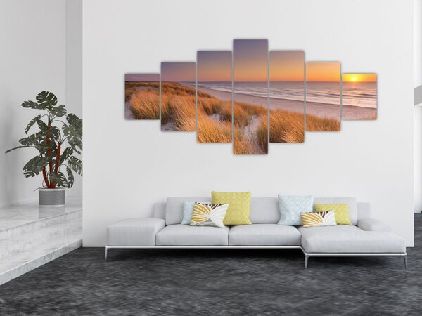 Obraz - Pláž při západu slunce (210x100 cm)