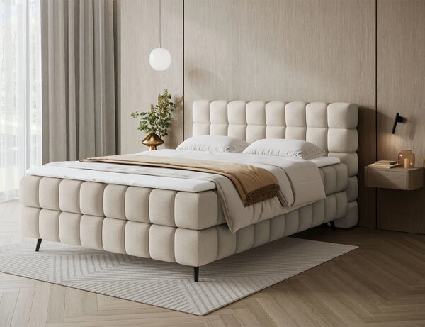 Boxspringová postel s úložným prostorem 160x200 SARVIRO - béžová